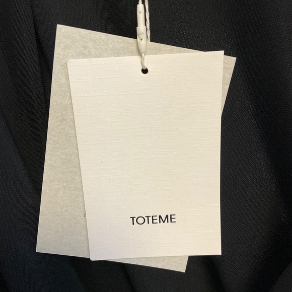 TOTEME BLACK VISCOSE BLEND OVERLAPPED JERSEY TOP - Picture 5 of 5